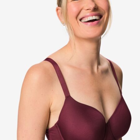 Voorgevormde bh met beugel donkerrood