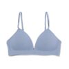 HEMA Voorgevormde bh zonder beugel rib blauw (blauw) | HEMA