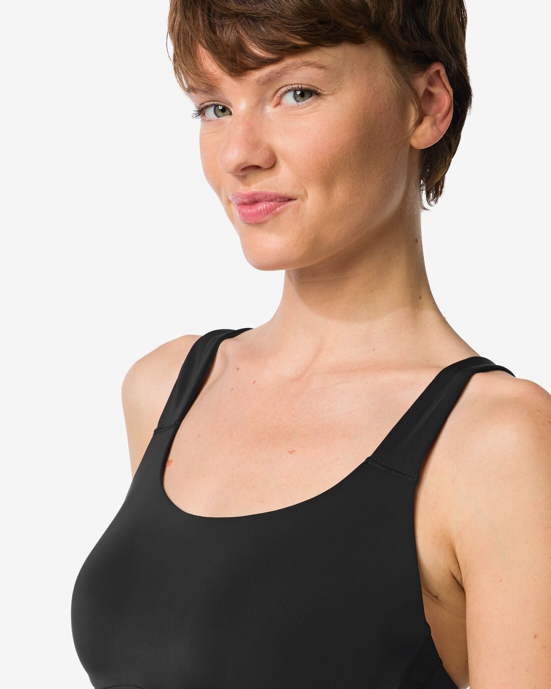 HEMA Voorgevormde sportbh zonder beugel medium support zwart (zwart) | HEMA