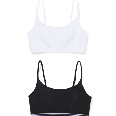 HEMA Voorgevormde tops zonder beugel - 2 stuks zwart (zwart) | HEMA