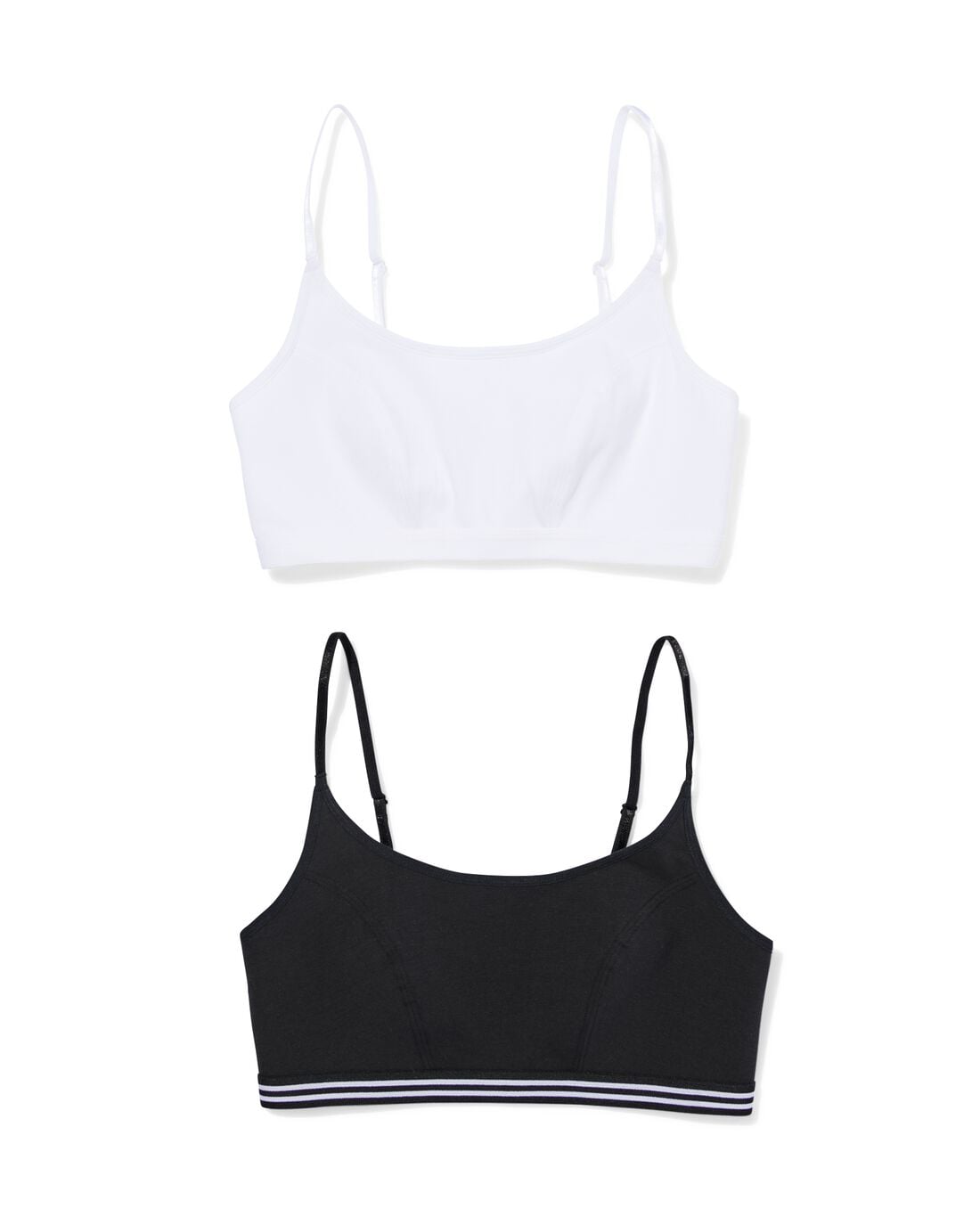 HEMA Voorgevormde tops zonder beugel - 2 stuks zwart (zwart) | HEMA