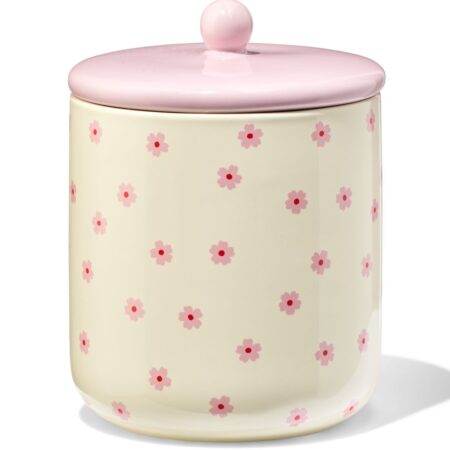HEMA Voorraadbus 750ml keramiek bloemen | HEMA