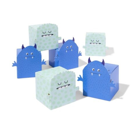 HEMA Vouwbare cadeaudoosjes 5x5x5cm papier monster - 6 stuks | HEMA