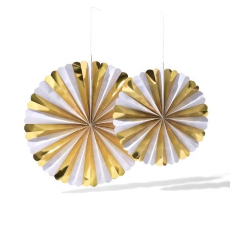 HEMA Waaier 45x45cm papier goud-zilver - 2 stuks (goud) | HEMA