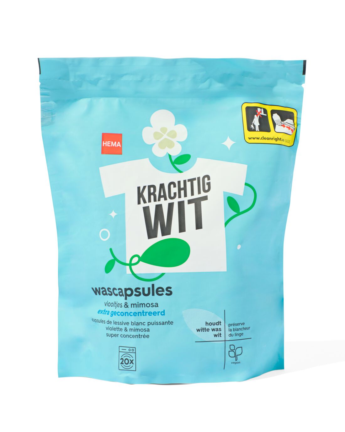 HEMA Wascapsules wit eco viooltjes en mimosa - 20 stuks | HEMA