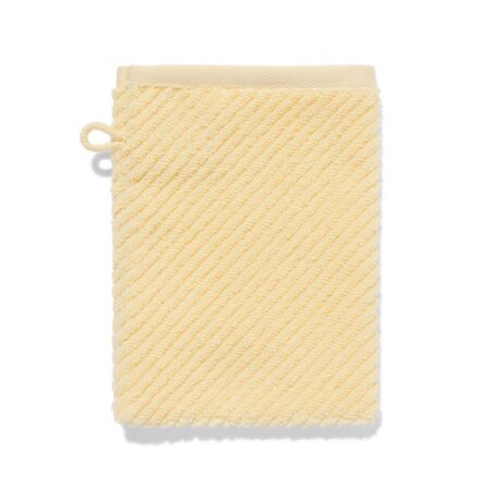 HEMA Washandje 16x21cm zware kwaliteit diagonaal lichtgeel (lichtgeel) | HEMA