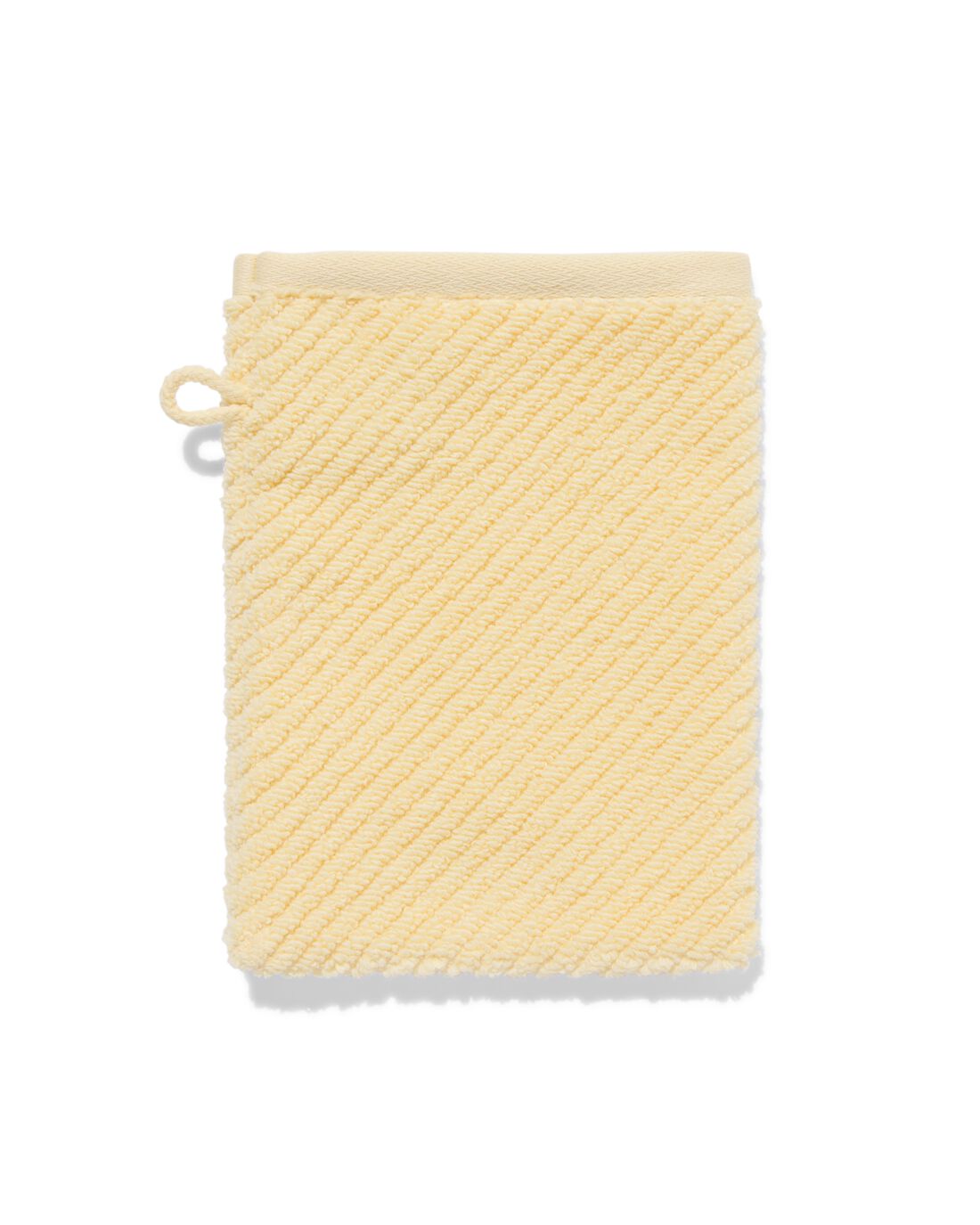 HEMA Washandje 16x21cm zware kwaliteit diagonaal lichtgeel (lichtgeel) | HEMA