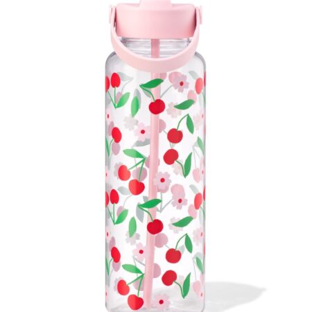 HEMA Waterfles 1150ml met rietje kersen | HEMA