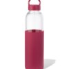 HEMA Waterfles 500ml glas met siliconen sleeve bordeauxrood (bordeauxrood) | HEMA
