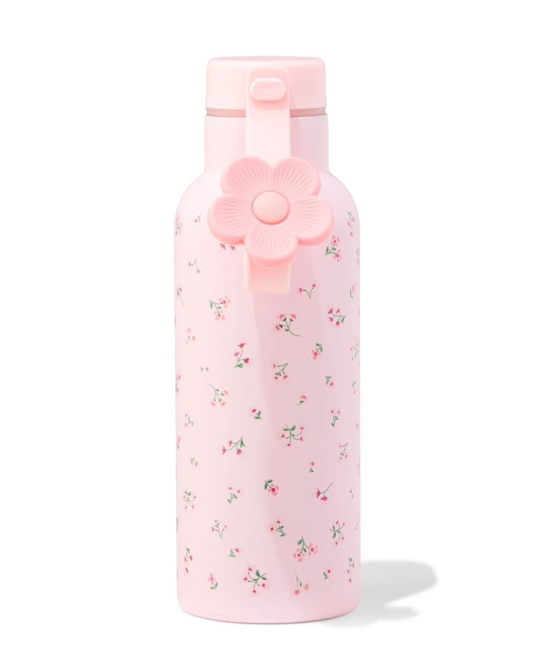 HEMA Waterfles 500ml rvs bloemen (roze) | HEMA
