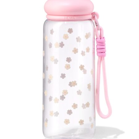 HEMA Waterfles 700ml met draagkoord bloemen | HEMA