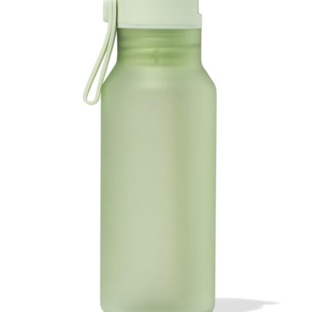 HEMA Waterfles met rietje 430ml groen (groen) | HEMA