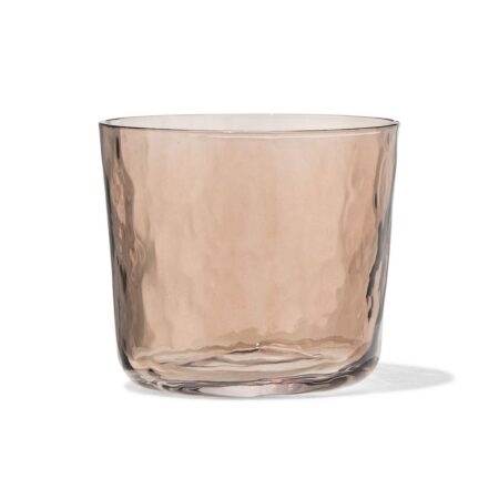 Waterglas 200ml glas gehamerd bruin