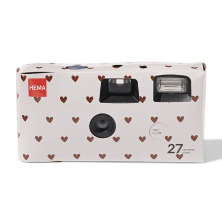 HEMA Wegwerpcamera hartjes (gebroken wit) | HEMA