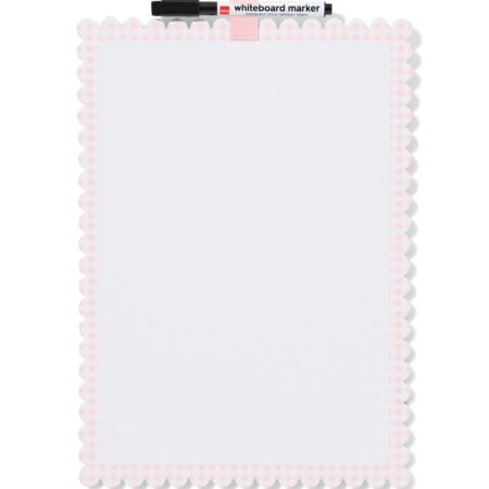 HEMA Whiteboard 31x21.3cm golvende rand (roze) | HEMA