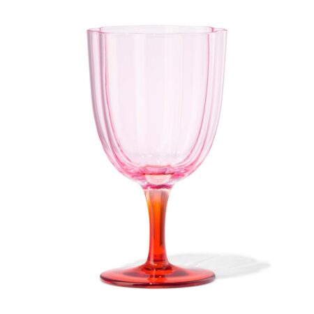 HEMA Wijnglas 190ml bloemvorm roze | HEMA