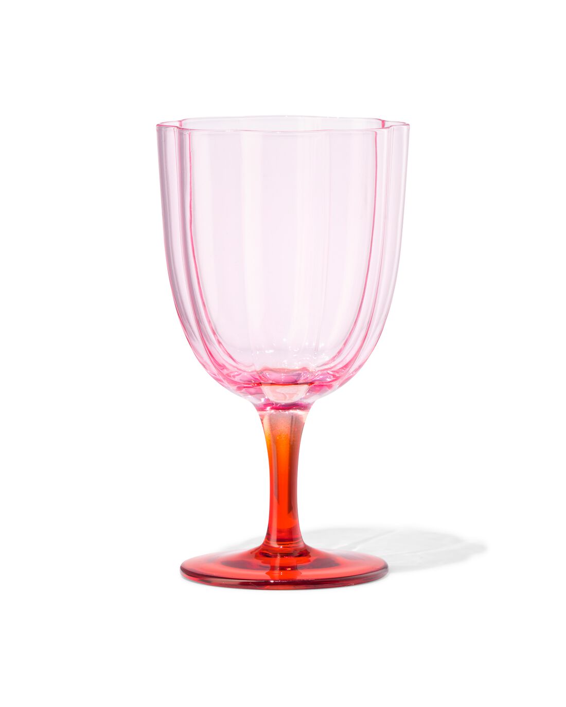 HEMA Wijnglas 190ml bloemvorm roze | HEMA