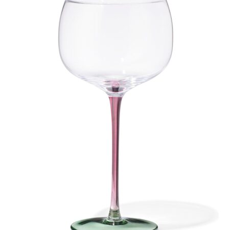 HEMA Wijnglas 380ml glas bordeauxrood met groen (multi) | HEMA