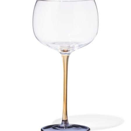HEMA Wijnglas 380ml glas geel met blauw (multi) | HEMA