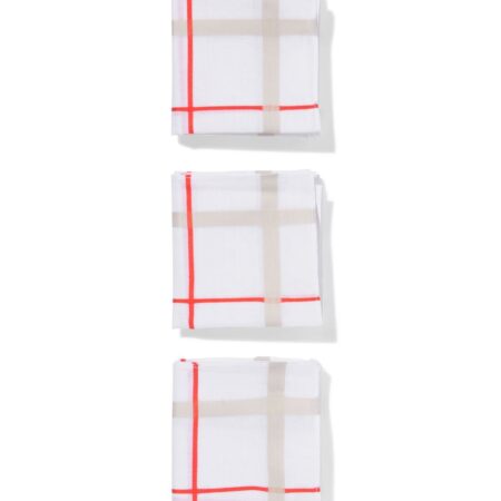 HEMA Zakdoek 40x40cm katoen strepen beige - 3 stuks (beige) | HEMA