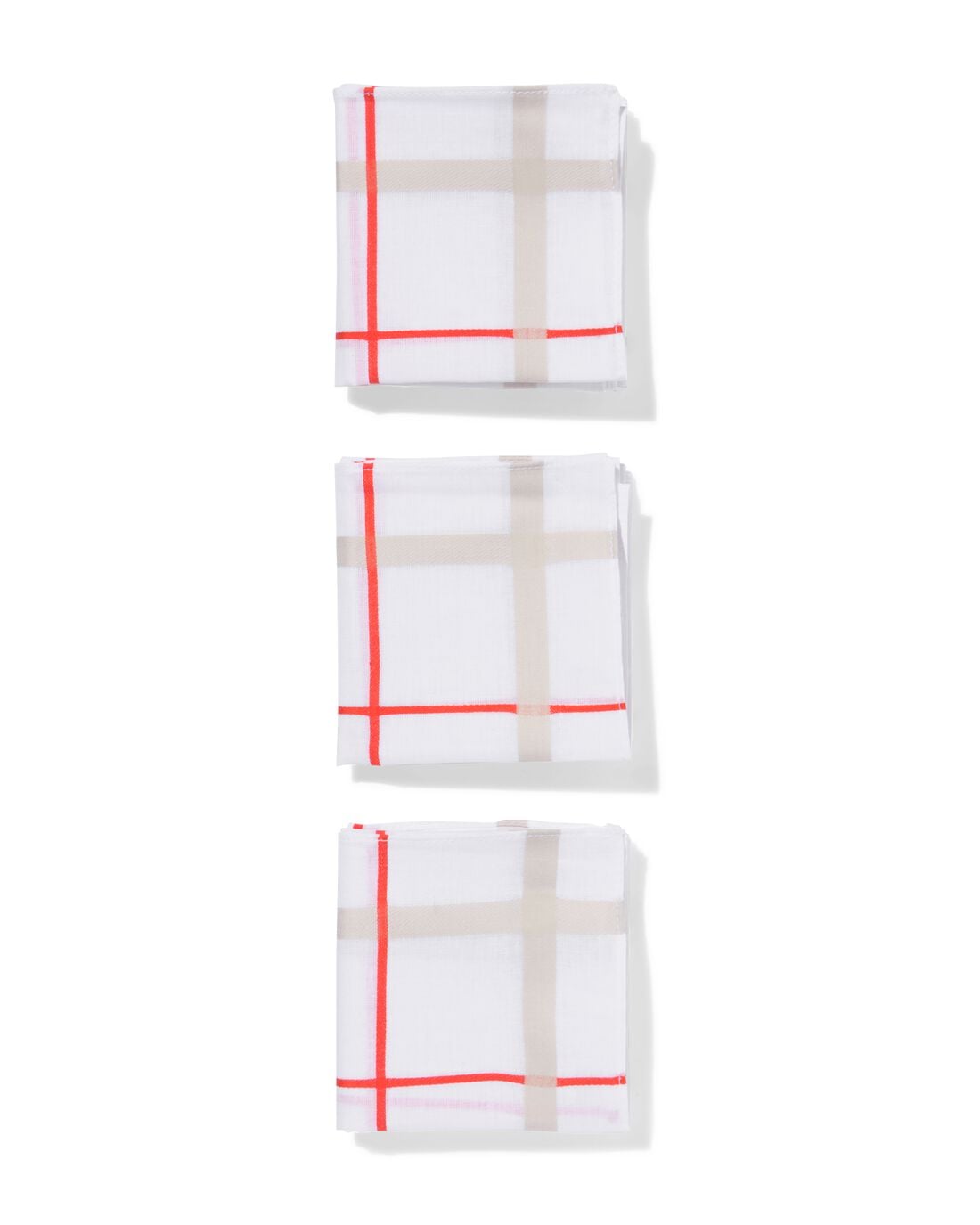 HEMA Zakdoek 40x40cm katoen strepen beige - 3 stuks (beige) | HEMA