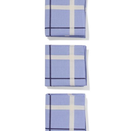 HEMA Zakdoek 40x40cm katoen strepen blauw - 3 stuks (blauw) | HEMA