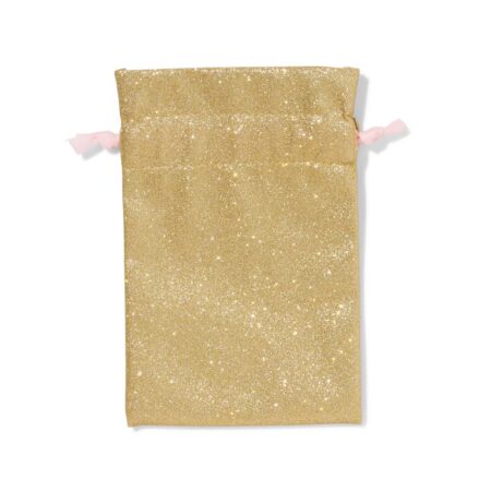 HEMA Zakje 20.5x14.5cm katoen glitter (roze) | HEMA