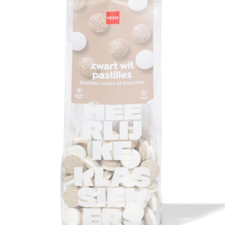 HEMA Zwart wit pastilles 150g | HEMA