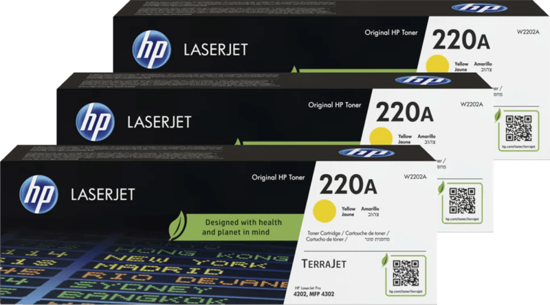 HP 220A LaserJet Toner Geel (3 stuks)