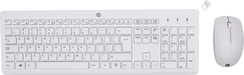 HP 230 Draadloos Toetsenbord en Muis Wit QWERTY