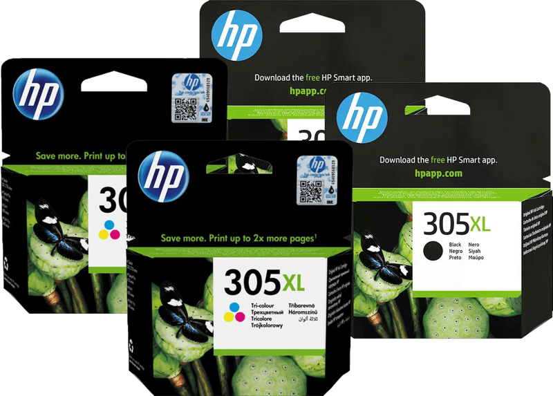 HP 305XL Inkt Cartridge 4-Kleuren Bundel (2 stuks)