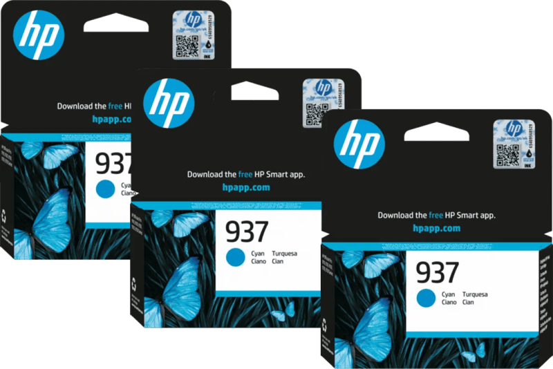 HP 937 Cartridge Cyaan (3 stuks)