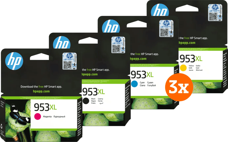 HP 953XL Cartridges 4-Kleuren pack (3 stuks)
