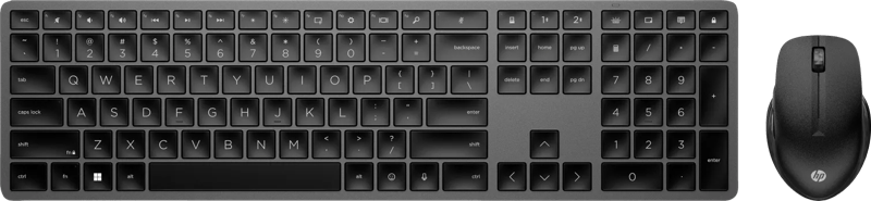 HP 975 Dual-Mode Draadloos Toetsenbord Zwart QWERTY + HP 430 Multi-Device Draadloze Muis