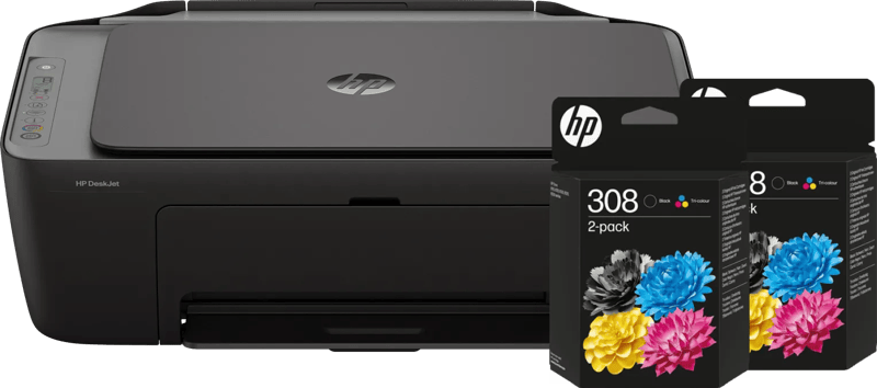 HP DeskJet 2920 All-in-One + 2 zwarte + 2 kleuren cartridges
