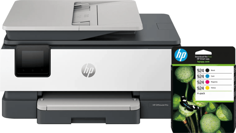 HP OfficeJet Pro 8124e + 1 set extra cartridges