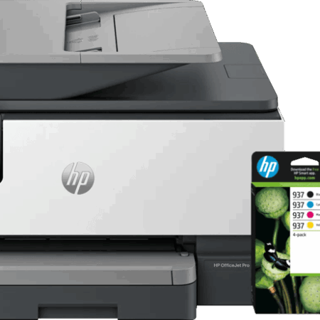 HP OfficeJet Pro 9120e + 2 zwarte + 2 kleuren cartridges