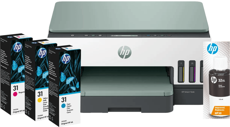 HP Smart Tank 7007 + extra 1 set extra inktflesjes