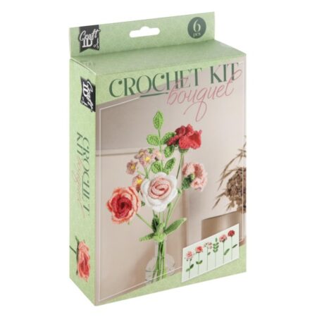 Haakset Bloemen Boeket Roze 21x16x5cm |