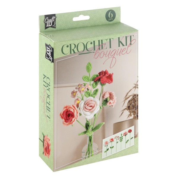 Haakset Bloemen Boeket Roze 21x16x5cm |