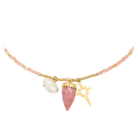 Halsketting Bergkristal Roze | Fashionize