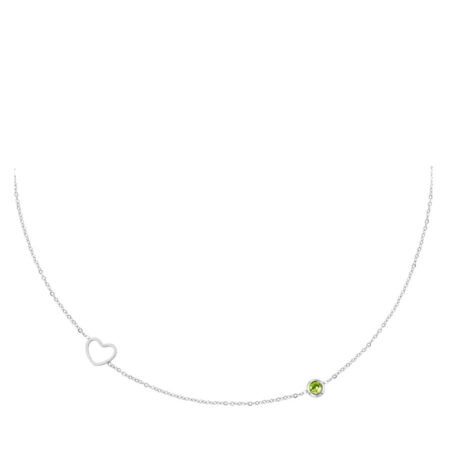 Halsketting Geboortesteen Augustus zilver | Fashionize