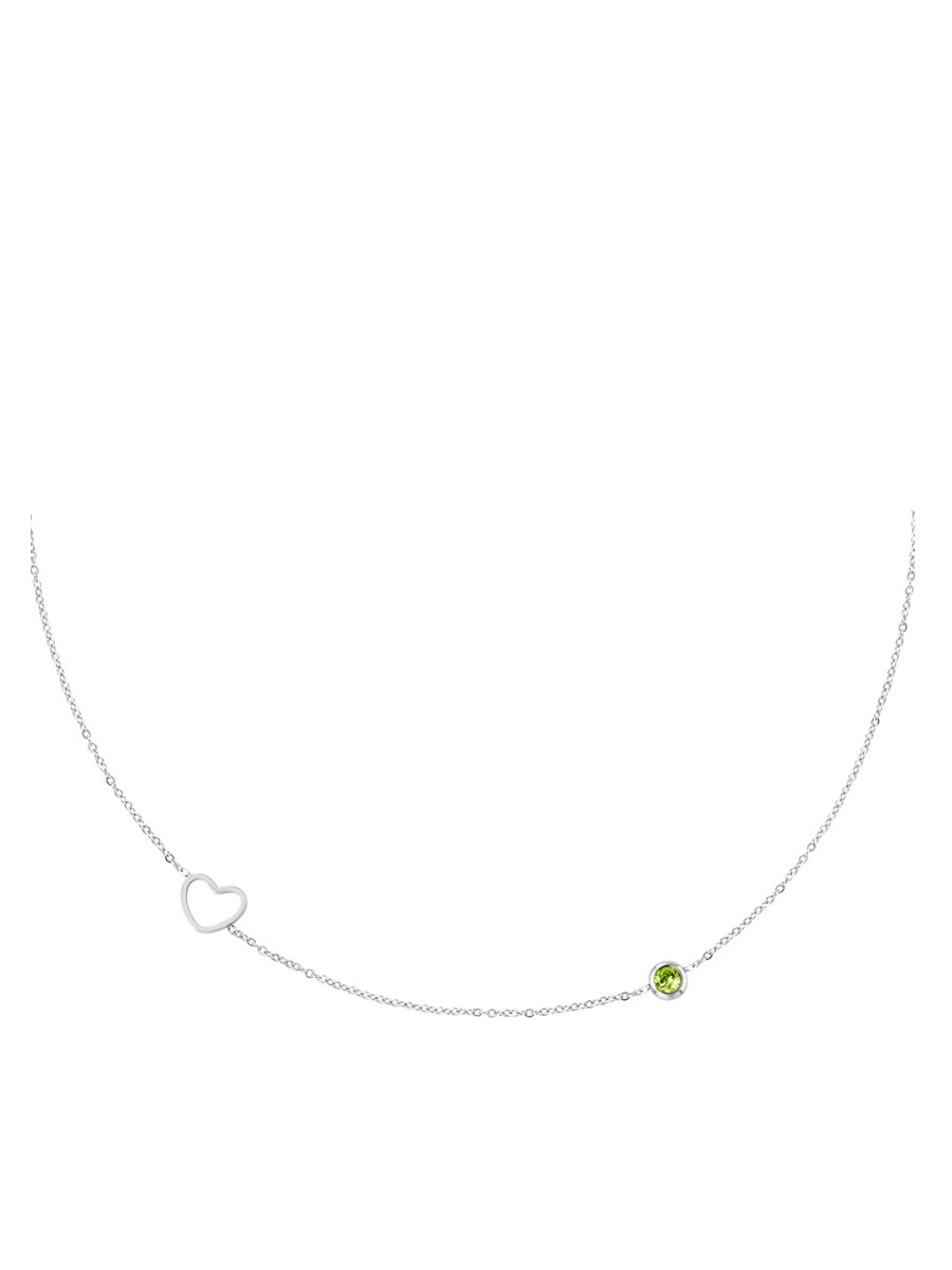 Halsketting Geboortesteen Augustus zilver | Fashionize