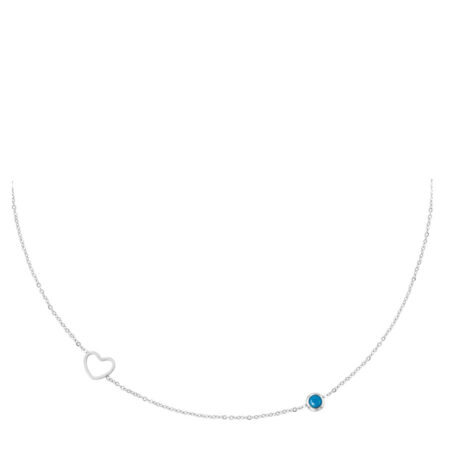Halsketting Geboortesteen December zilver | Fashionize