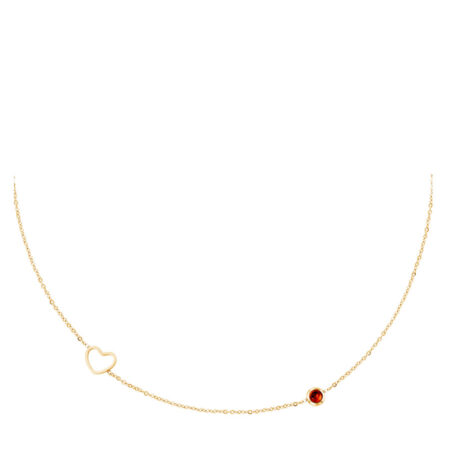 Halsketting Geboortesteen Januari goud | Fashionize