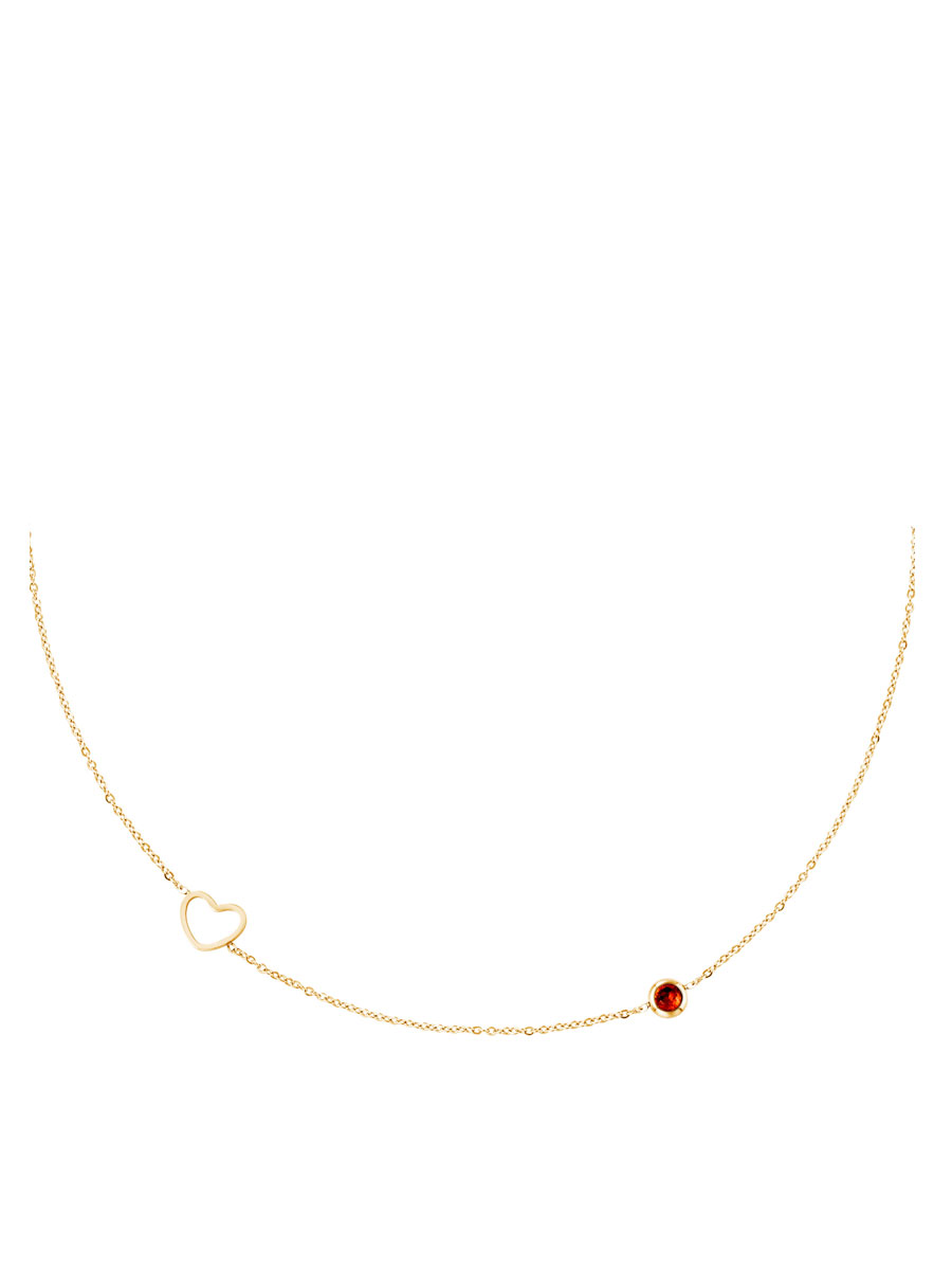 Halsketting Geboortesteen Januari goud | Fashionize