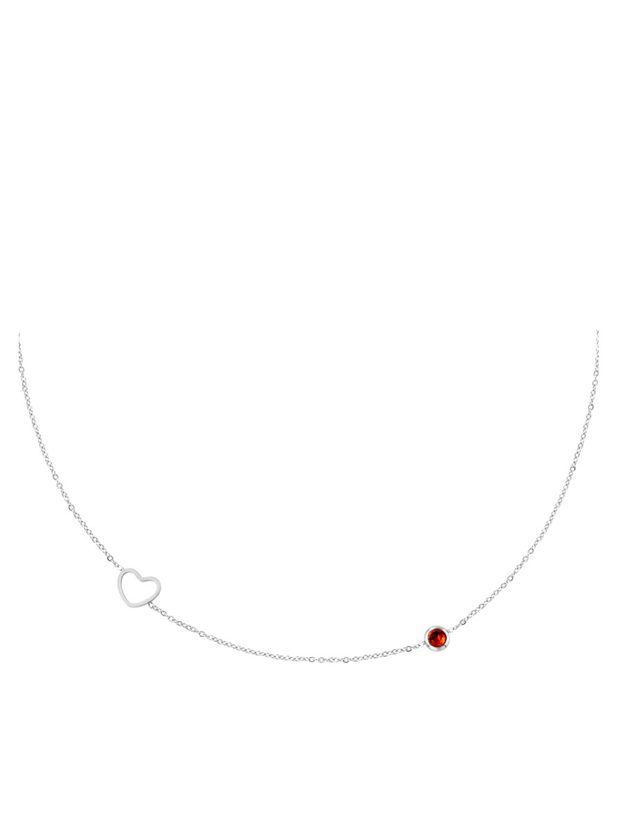 Halsketting Geboortesteen Januari zilver | Fashionize