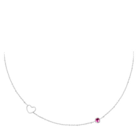 Halsketting Geboortesteen Juli zilver | Fashionize