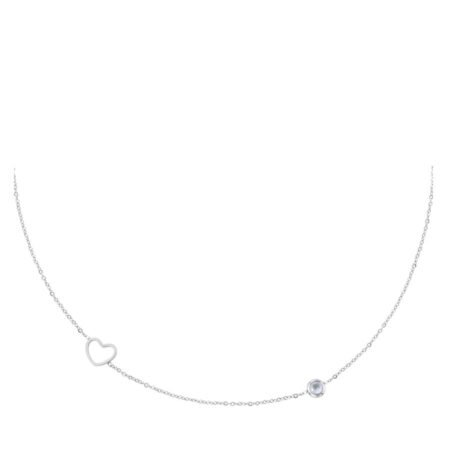 Halsketting Geboortesteen Juni zilver | Fashionize