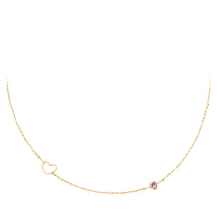 Halsketting Geboortesteen Oktober goud | Fashionize